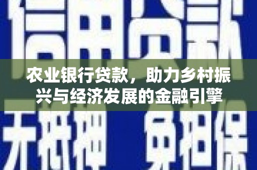 瑞穗农业银行贷款，助力乡村振兴与经济发展的金融引擎