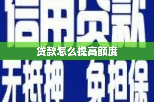 瑞穗贷款怎么提高额度