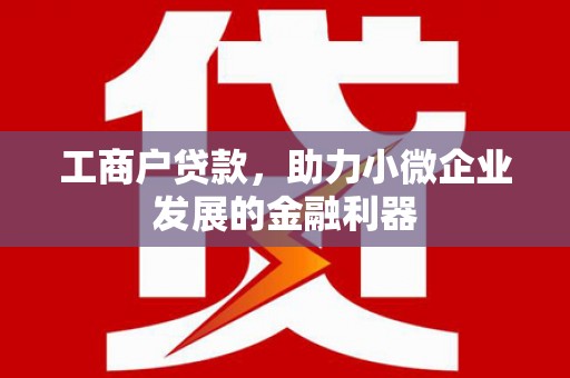 瑞穗工商户贷款，助力小微企业发展的金融利器