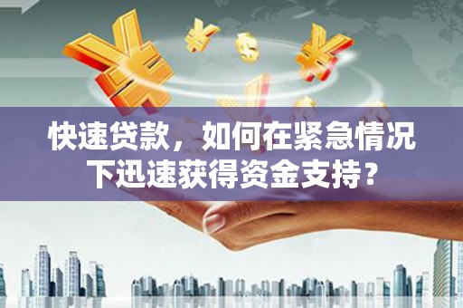瑞穗快速贷款，如何在紧急情况下迅速获得资金支持？
