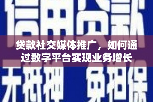 瑞穗贷款社交媒体推广，如何通过数字平台实现业务增长