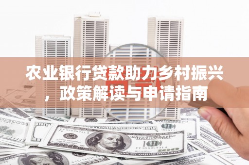 瑞穗农业银行贷款助力乡村振兴，政策解读与申请指南