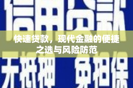 瑞穗快速贷款，现代金融的便捷之选与风险防范