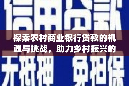瑞穗探索农村商业银行贷款的机遇与挑战，助力乡村振兴的金融引擎