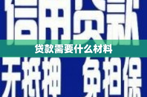 瑞穗贷款需要什么材料