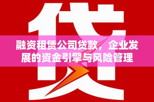 瑞穗融资租赁公司贷款，企业发展的资金引擎与风险管理