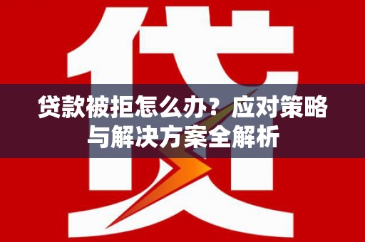 瑞穗贷款被拒怎么办？应对策略与解决方案全解析