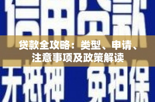 瑞穗贷款全攻略：类型、申请、注意事项及政策解读